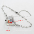 Programmable new design engagement charm bracelets, cute heart silver bracelet for women